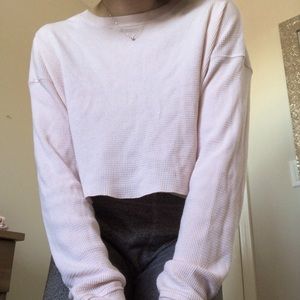 Aritzia Baby Pink Thermal Tee